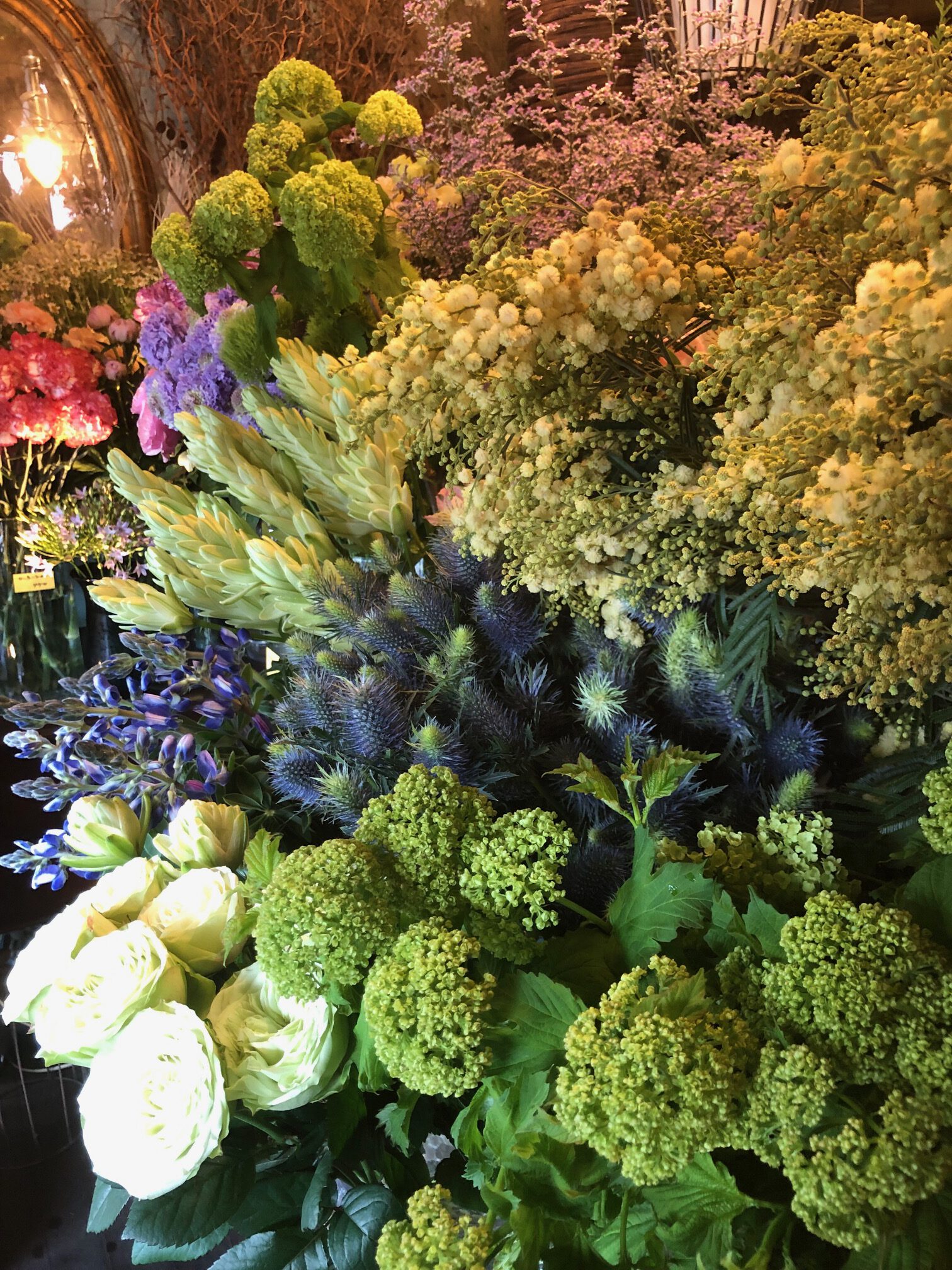 ドライフラワーとフレッシュフラワーのアレンジメント